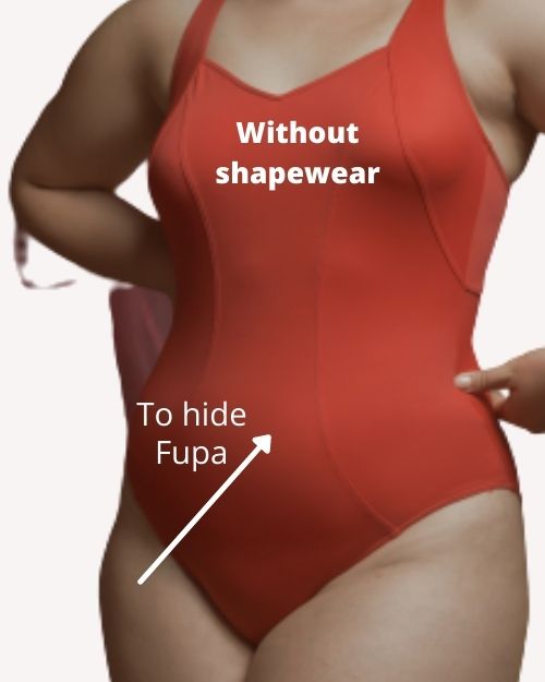 Fupa hacks without shapewear with one piece swimsuits
