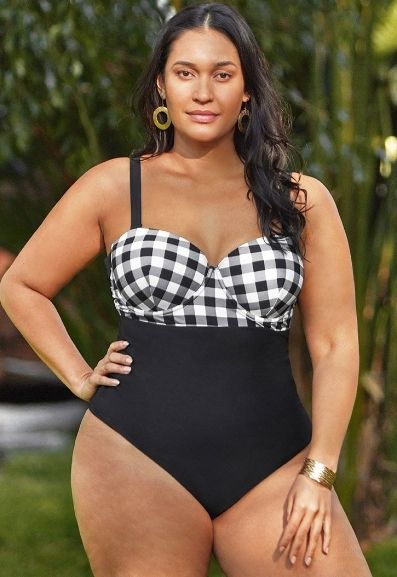 Giggham Plus size full bust and tummy support swimwear