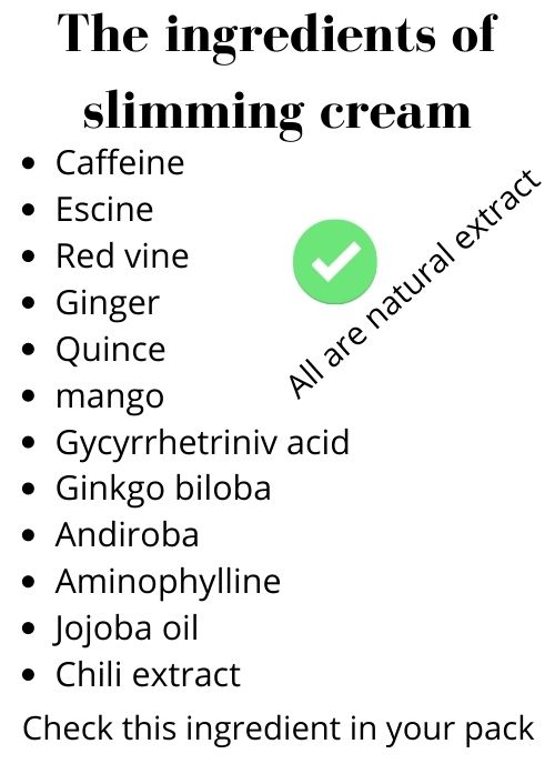 Best Ingredients of slimming cream
