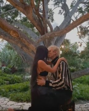 Megan Fox and Machne Gun Kelly Engagement under banyan tree