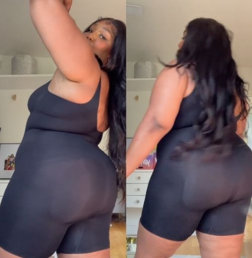 Lozzo Looks Smooth from side and Back on her brands shapewear