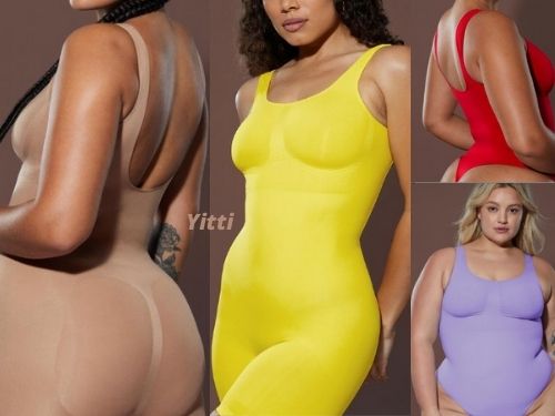 Nearly Nacked Mid-thigh shaper bodysuits design and colors