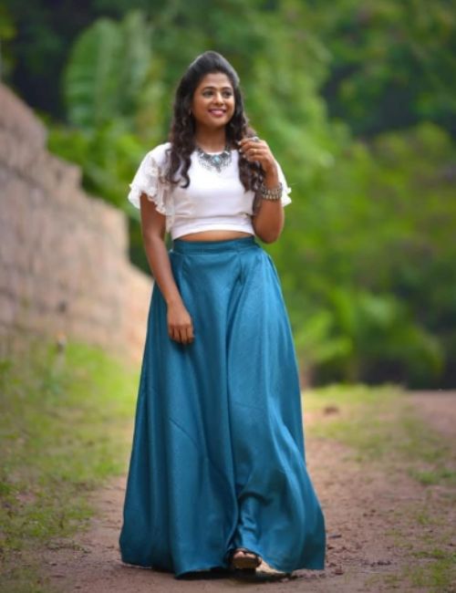 Crop Top with Maxi long Skirt