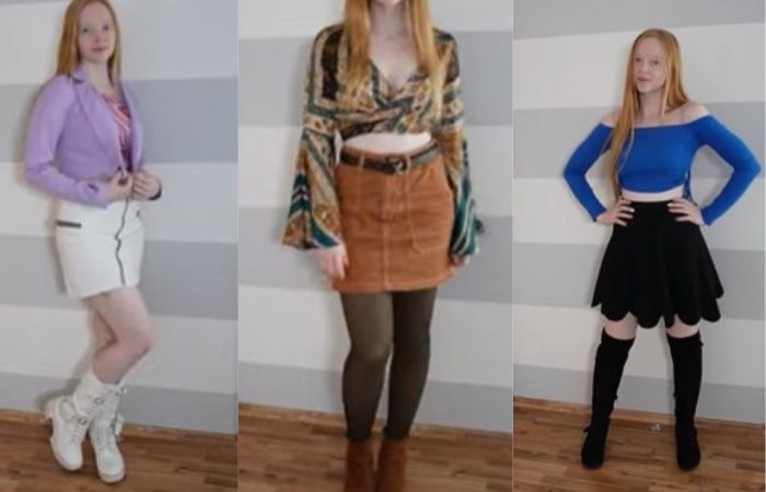 Crop top with Various skirts