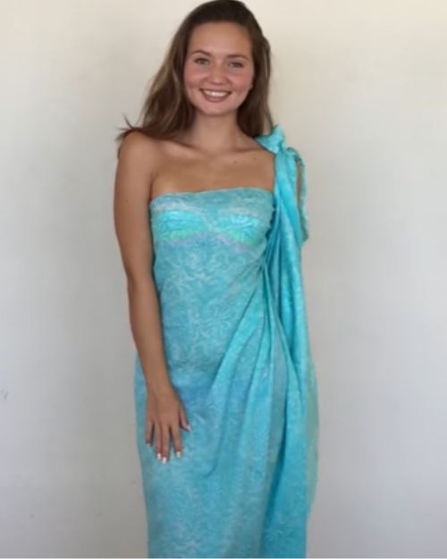 Sarong as One Shoulder dress How to wear a sarong