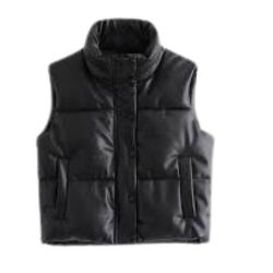 TINXIEA Winter Outerwear PU Gilet Jacket