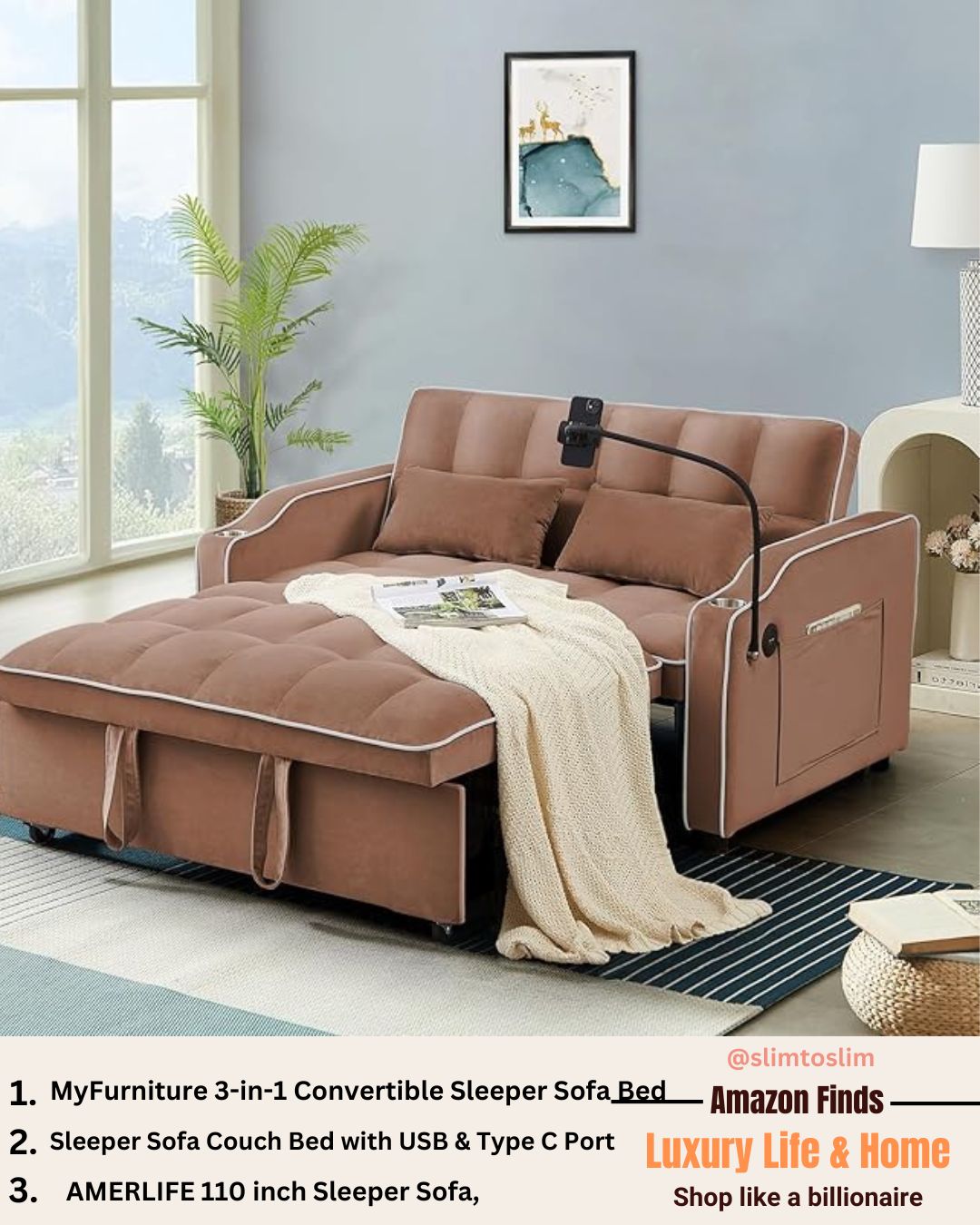 110 inch Sleeper Sofa, 2-in-1 Oversized Sofa