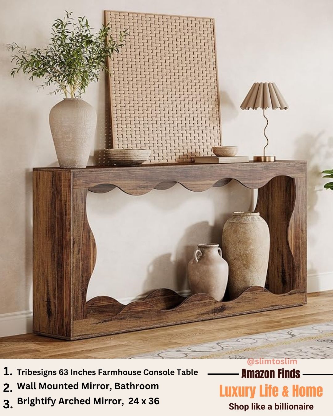 Tribesigns 63 Inches Farmhouse Console Table