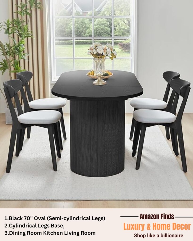 Dining Room Kitchen Living Room Black 4 chair sets