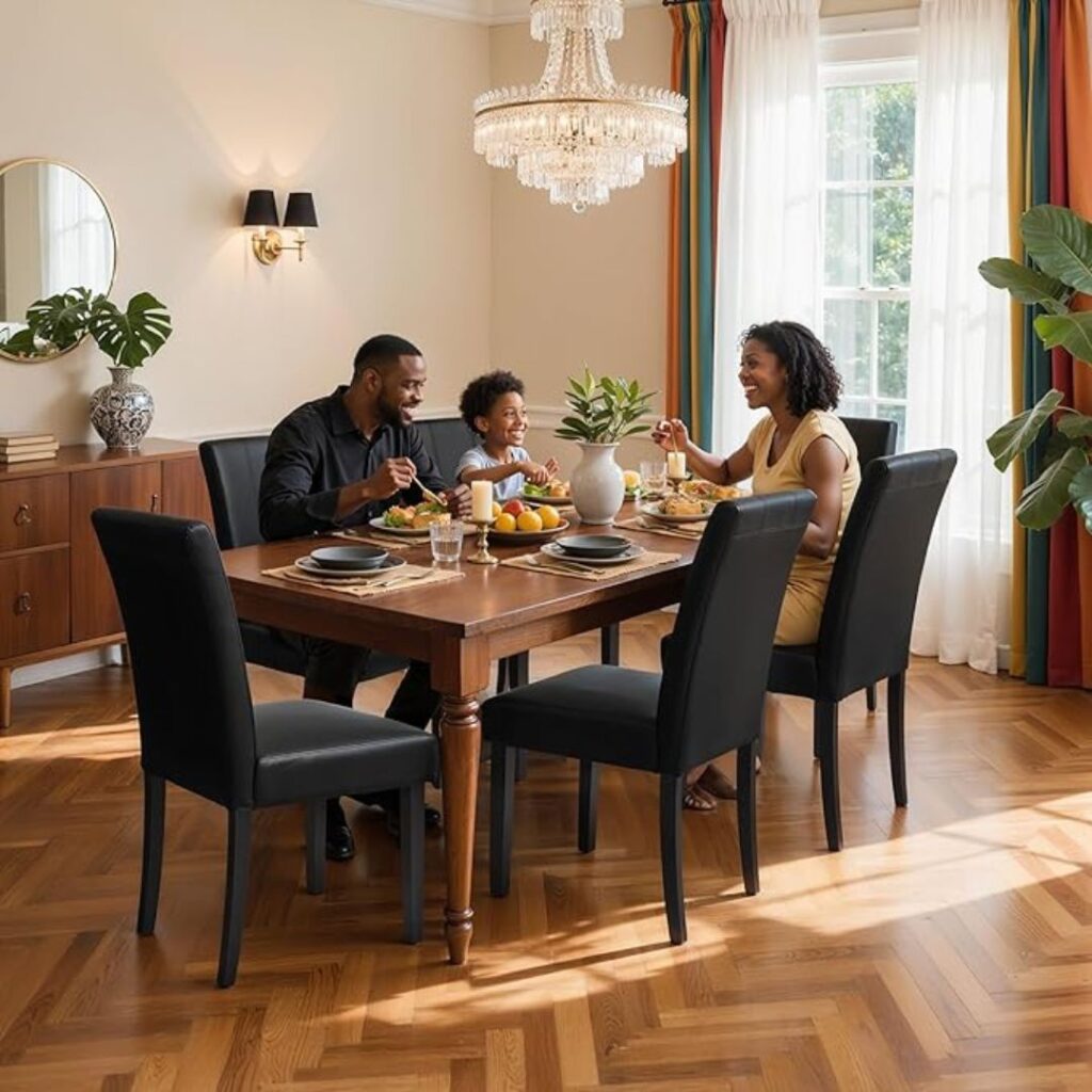 Dining Chairs Set of 6, Leather Parson Dining Room Chairs