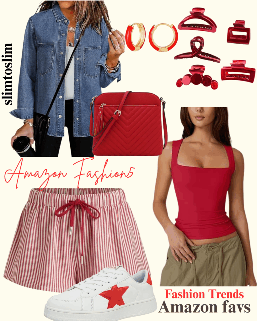 Red & Denim Casual Chic: Summer Outfit Inspiration