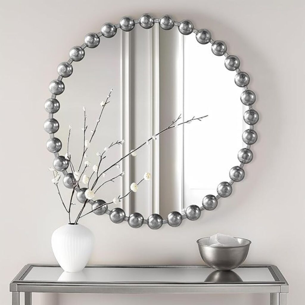 Madison Park Round Mirror, Metal Frame Circle Mirror 27 inch (1)