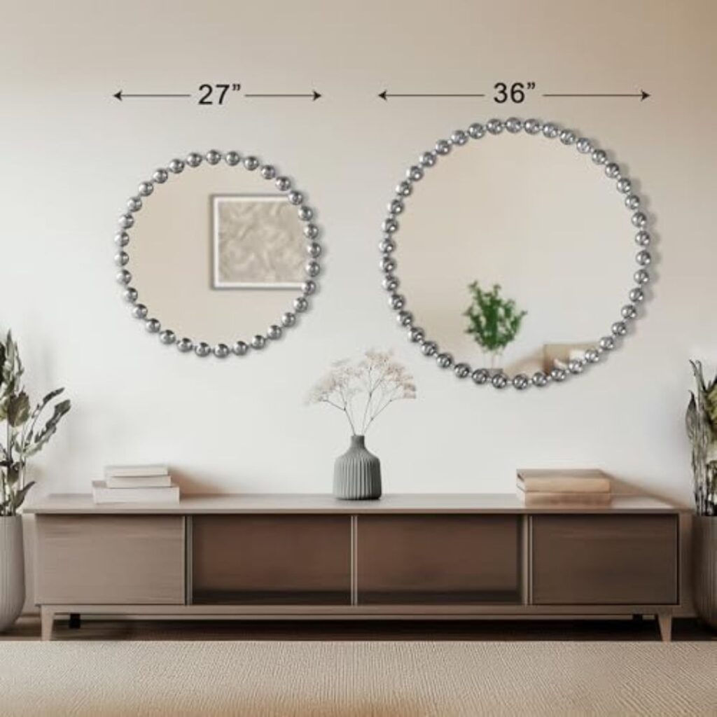 Reflecting on Rights: The Marlowe Mirror and Inclusive Spaces 1 Madison Park Round Mirror, Metal Frame Circle Mirror 27 inch (2)