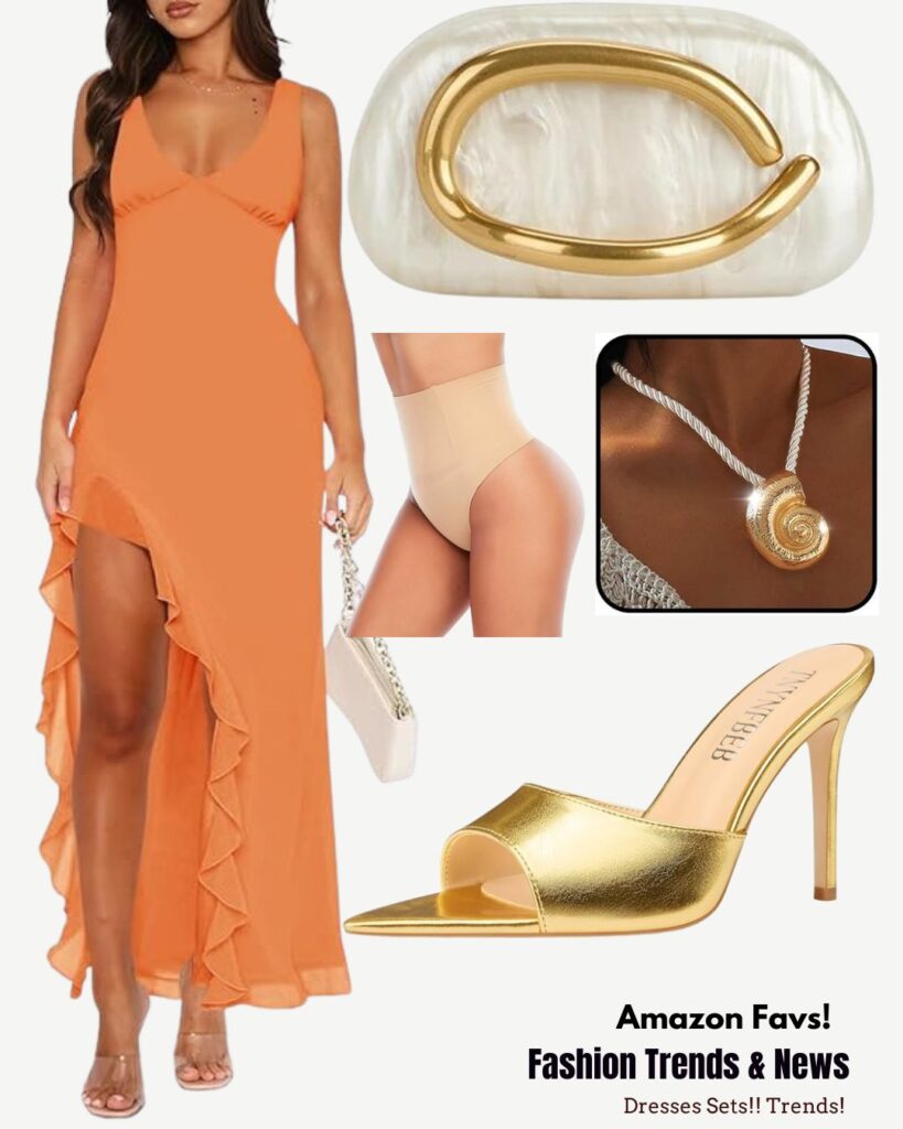 Orange Ruffles Golden Accents Dominate Latest Fashion Trends