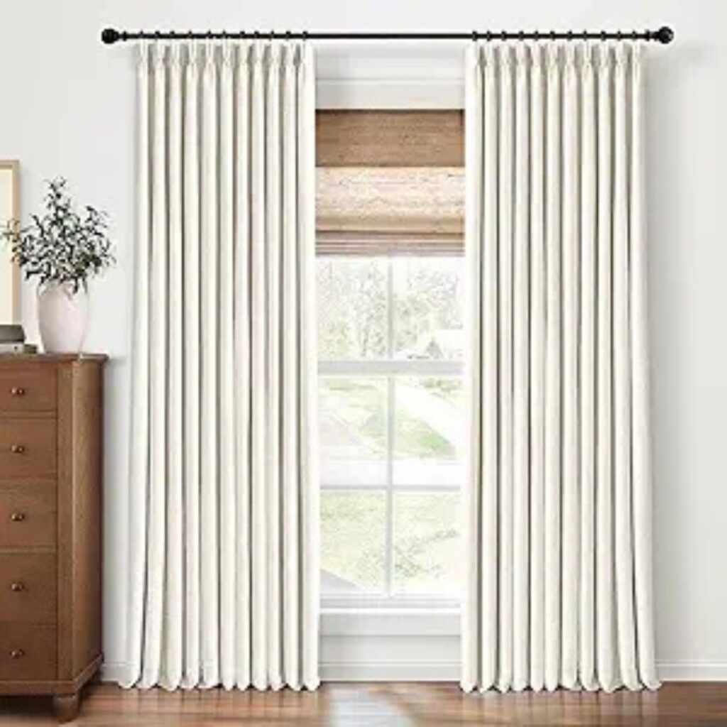 Pinch Pleated Blackout Curtains 96 Inches Long, (2)