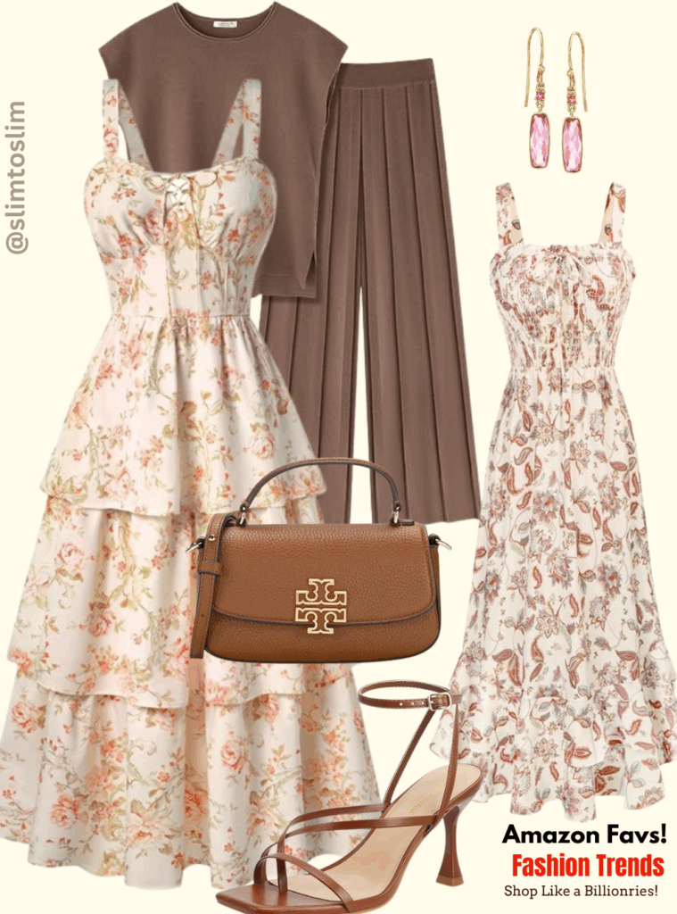 Summer Elegance Floral Dresses & Neutral Accessories