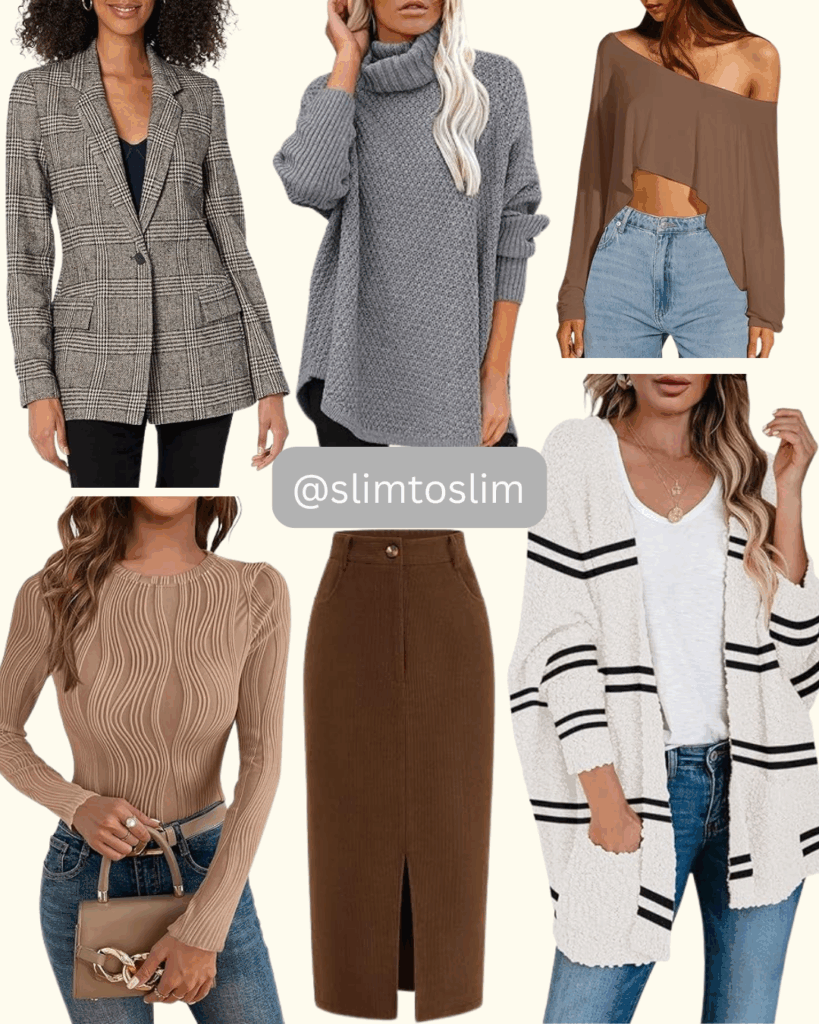 Chic Fall & Winter Outfit Collection – Sweaters, Blazers, Skirts & Cardigans
