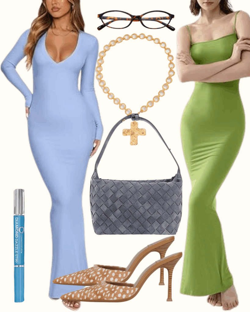 Elegant Evening Dress Outfit Inspiration with Accessories
