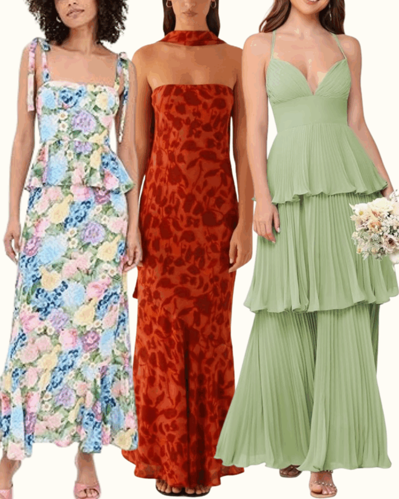 Floral, Orange & Green Dresses