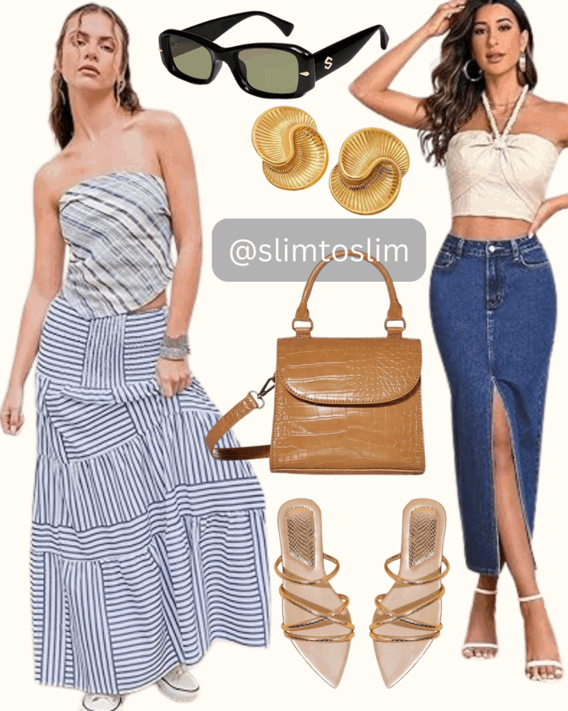 Chic Skirt & Denim Outfits with Timeless Accessories