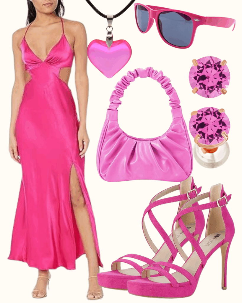 Fuchsia Dress with Matching Accessories