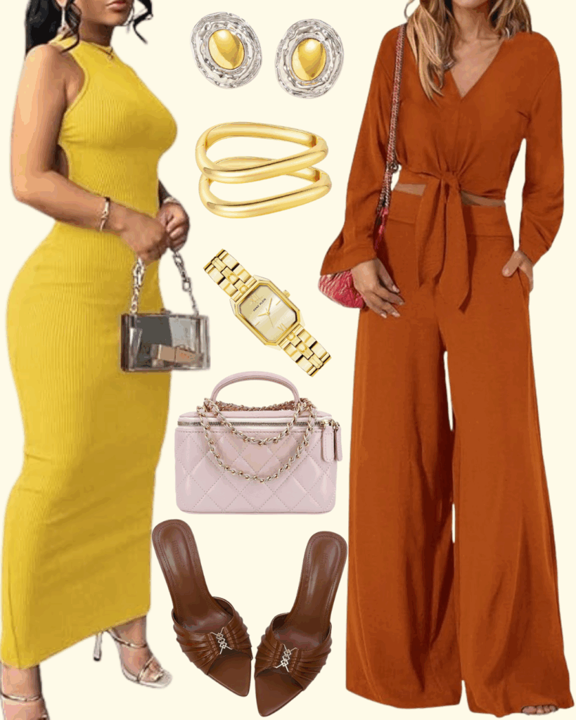 Elegant Day-to-Night Style: Mustard & Rust Looks