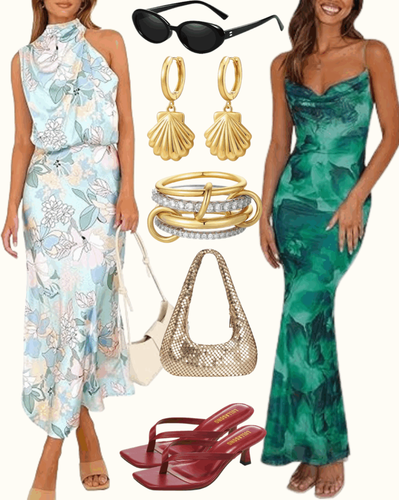 Stylish Summer Evening Dresses with Trendy Accessories