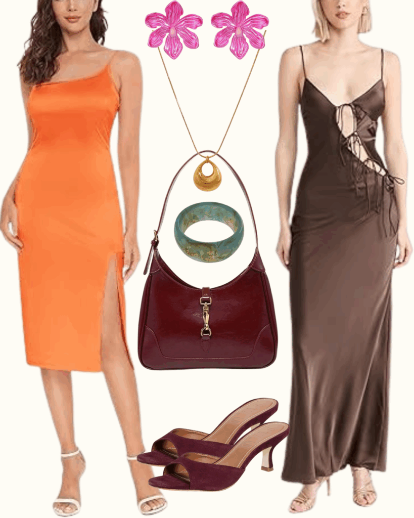 Vibrant Evening Dress Styling with Bold Accessories