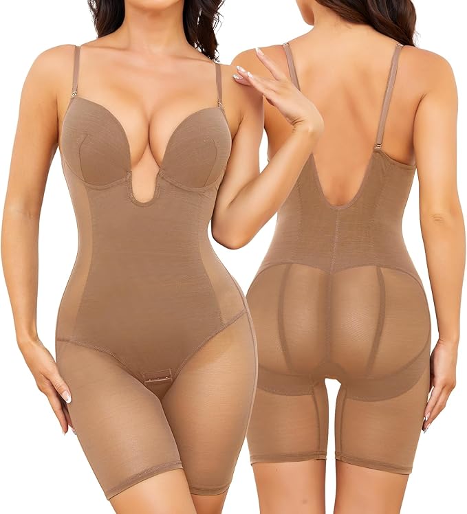 Slimers-Body-Shaper-for-Women-Tummy-Control-U-Plunge-Backless